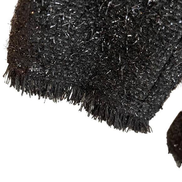 Kate Spade Tinsel Tweed Black Fringe Double Breasted Blazer NWOT - Picture 10 of 12